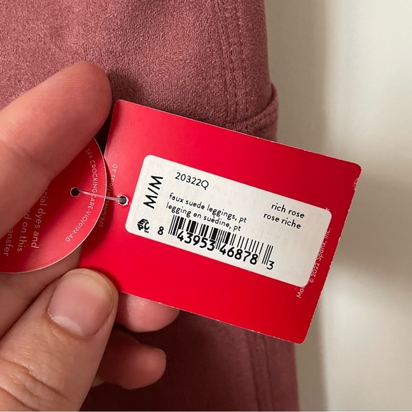 NEW Spanx Faux Suede Leggings Rich Rose Pink Petite Medium 20322Q NWT - Picture 7 of 11